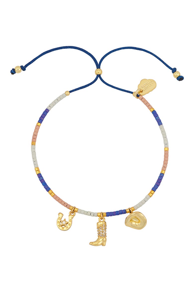 Cowboy Miyuki Louise Beaded Slider Bracelet, Alternate, color, BLUE MULTI/ GOLD