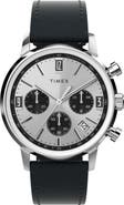 Timex® Marlin Chronograph Leather Strap Watch, 40mm