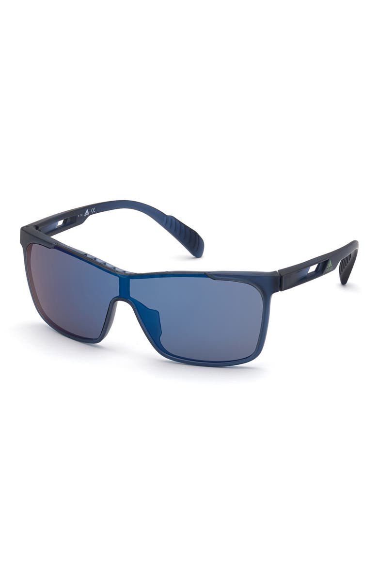 Shield Sunglasses, Alternate, color, MATTE BLUE / BLUE