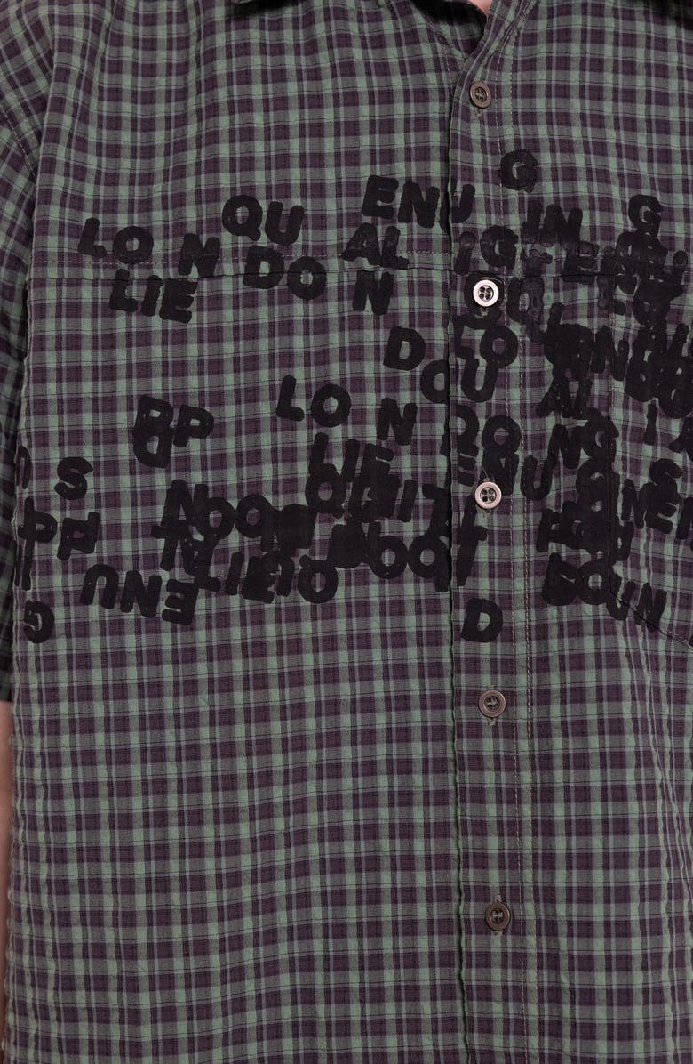 JADED LONDON Check Oversize Cotton Button-Up Shirt, Alternate, color, Green