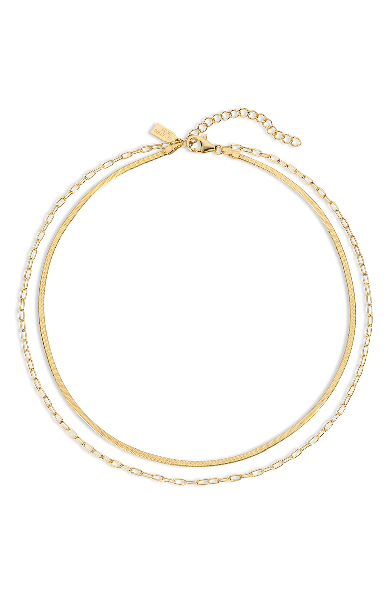 Electric Picks 2 Chains Double Necklace, Main, color, Yellow Gold