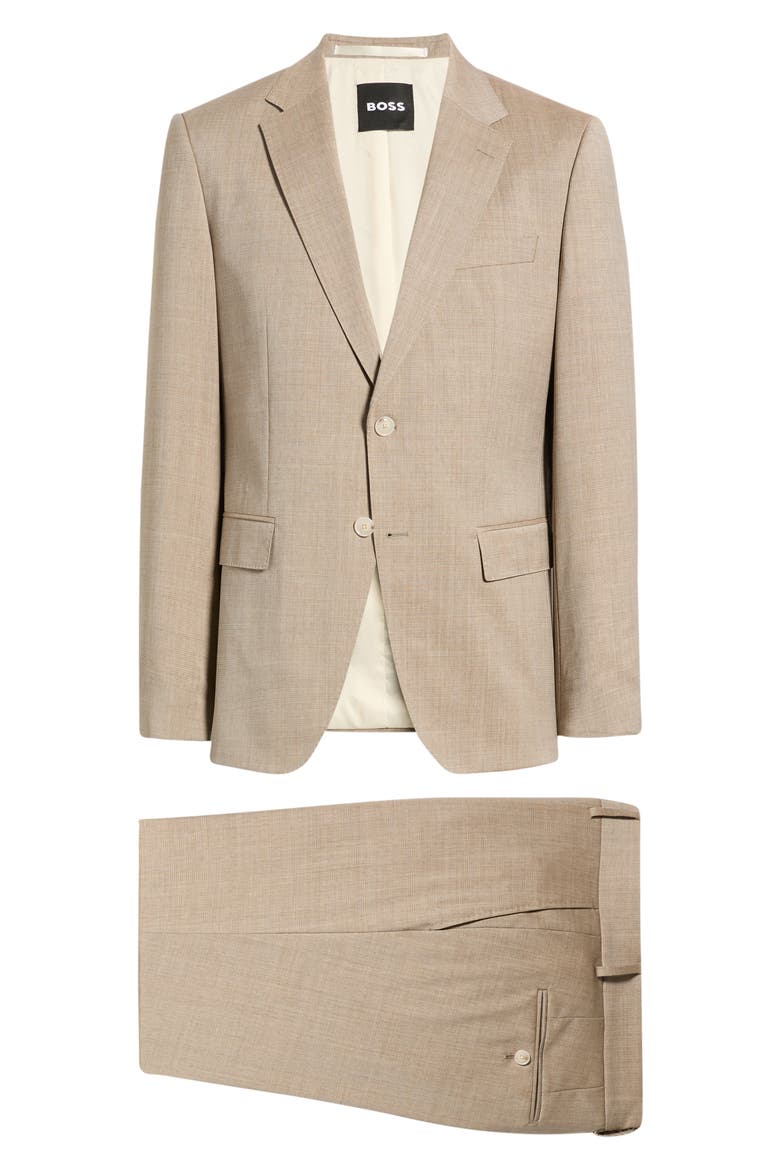 Virgin Wool Suit, Main, color, MEDIUM BEIGE