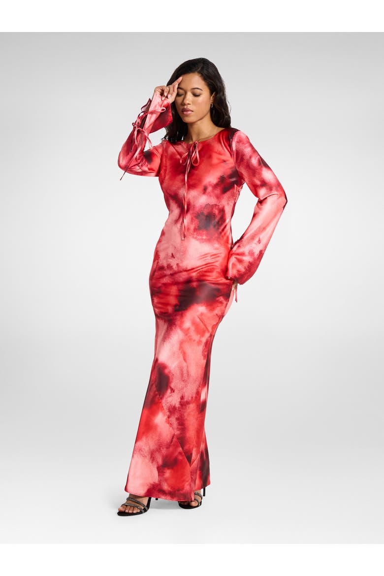 Sali Dress, Alternate, color, Red Abstract