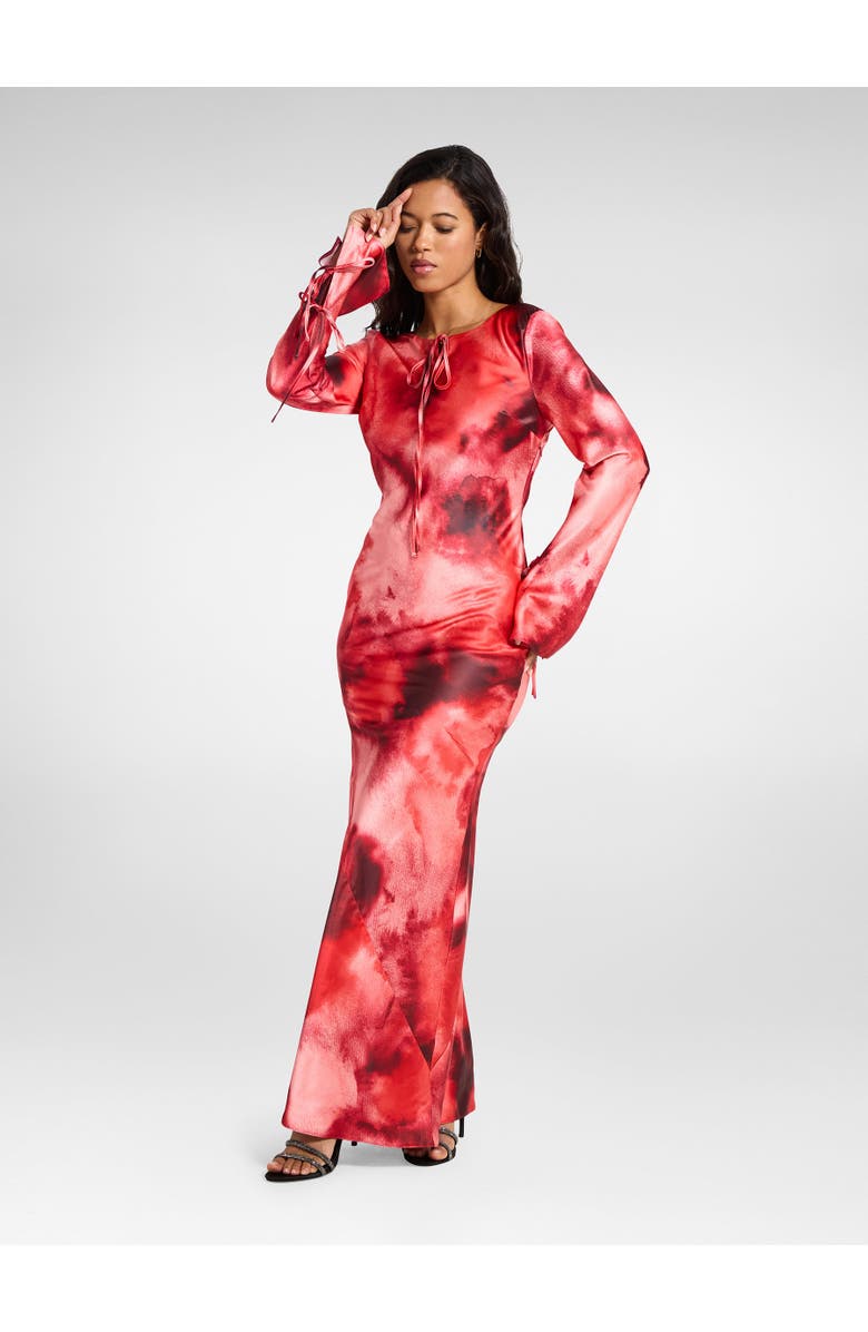 Daska Sali Dress, Alternate, color, Red Abstract