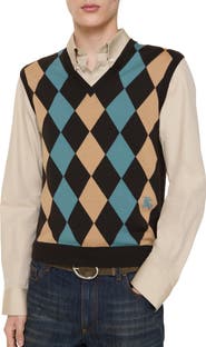Burberry Argyle Wool Sweater Vest