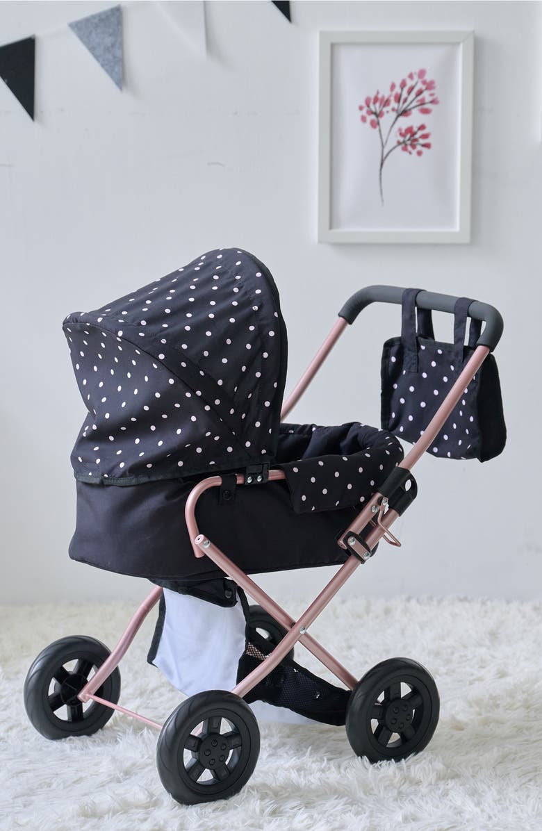 Teamson Kids Olivia's Little World Polka Dot Convertible Baby Doll Stroller, Alternate, color, Black