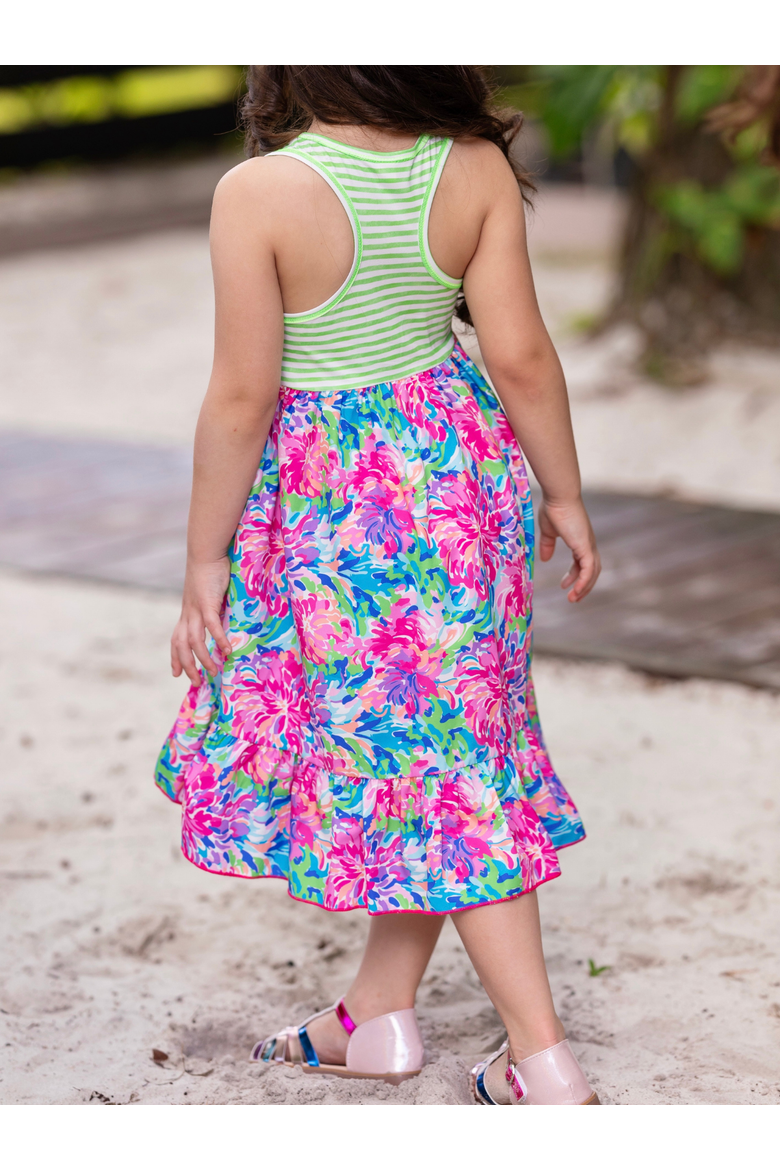 Tropical Bloom Sleeveless Hi-Lo Dress, Alternate, color, Purple