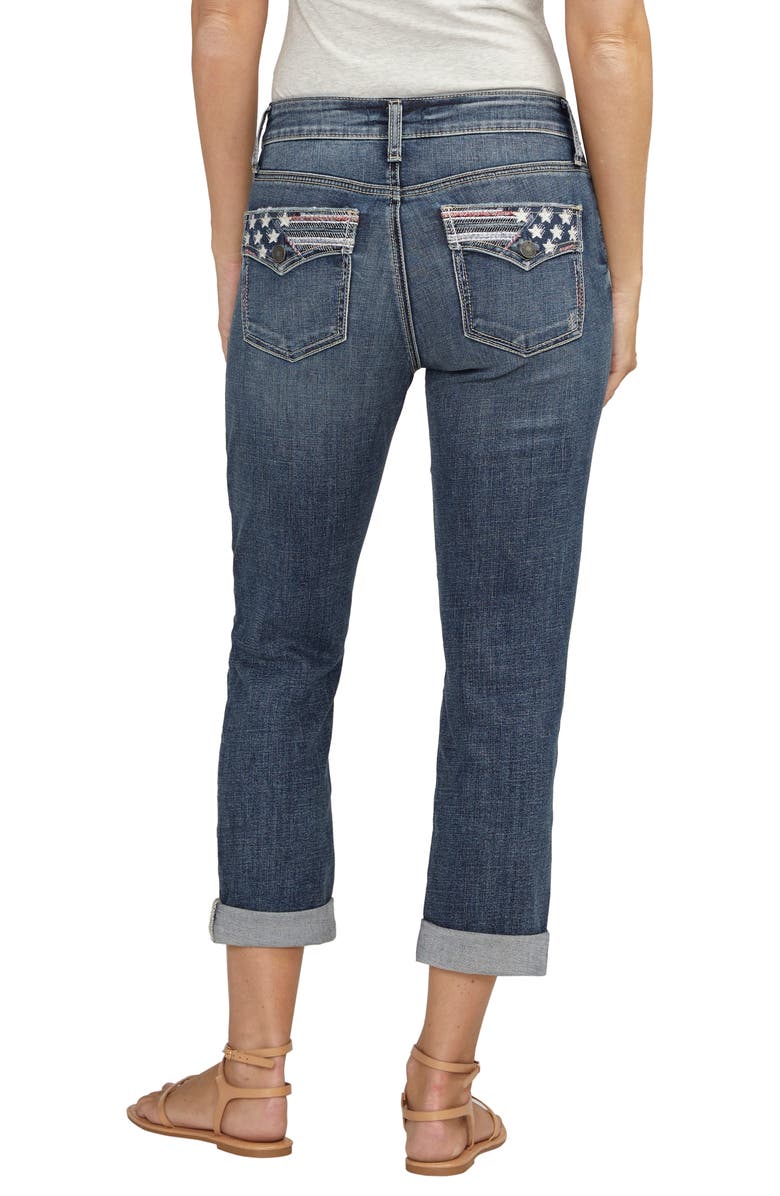 Silver Jeans Co. Suki Americana Mid Rise Capri Jeans, Alternate, color,