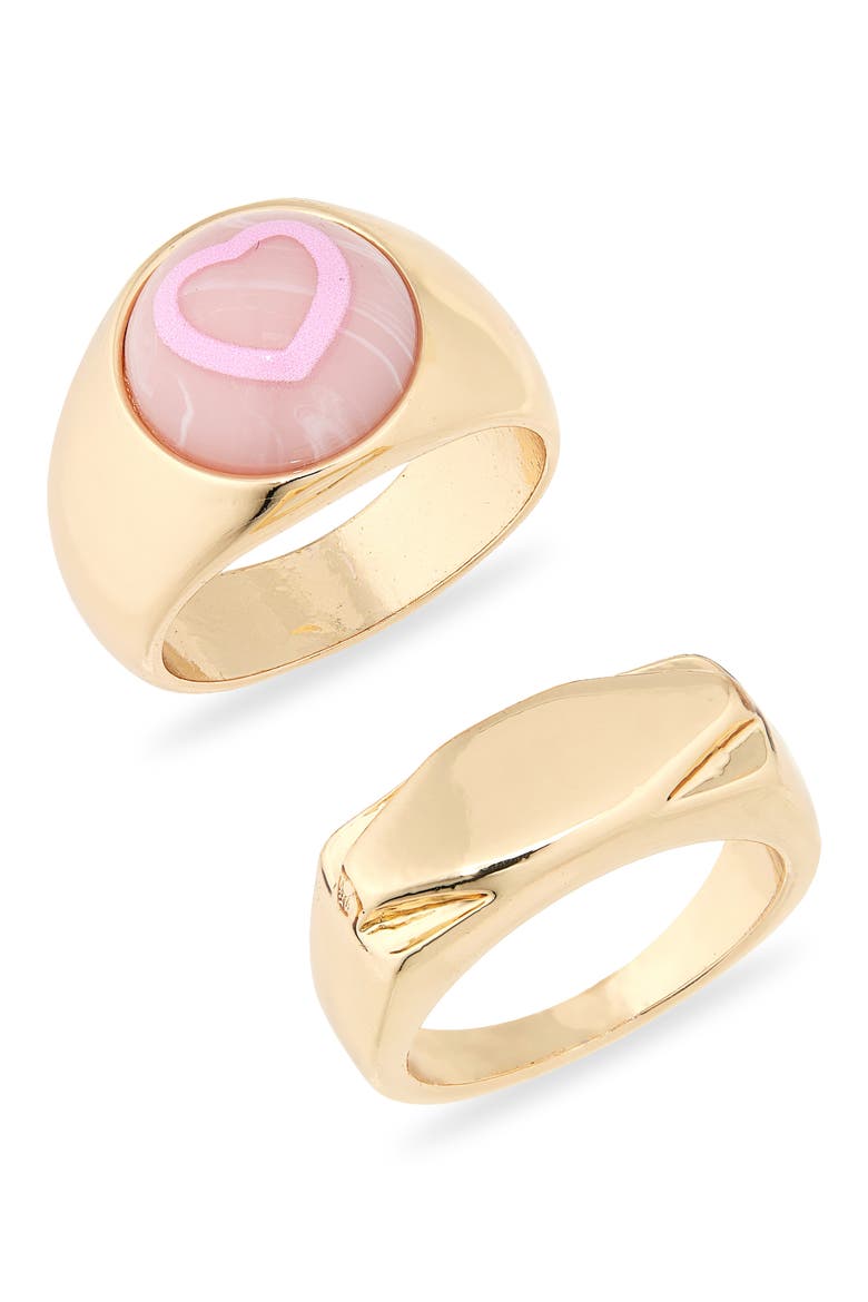 2-Pack Mixed Ring Set, Main, color, PINK- GOLD