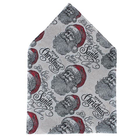 Santa Claus Is Watching Silk 12x12 Pocket Square