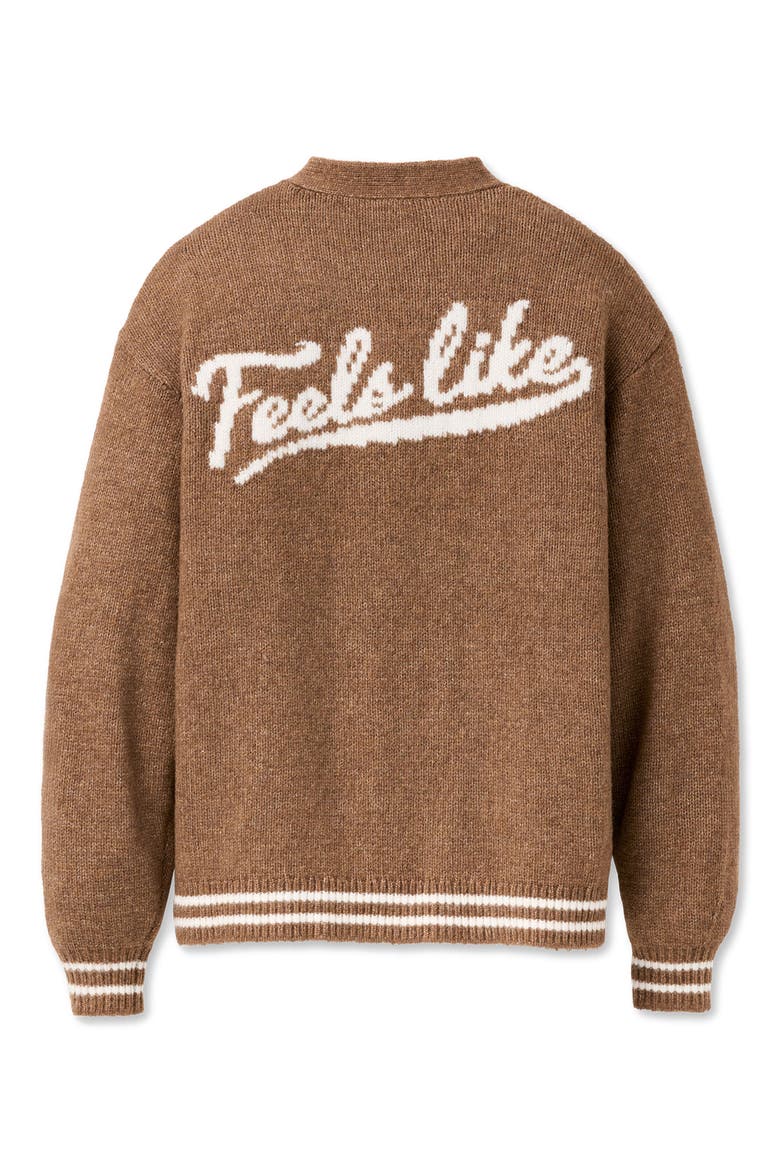 Retro Cardigan, Alternate, color, COFFEE GROUNDS HEATHER