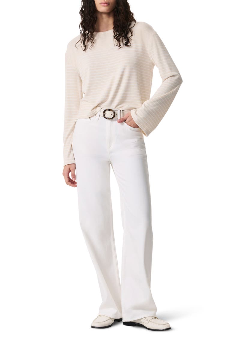 The Knit Stripe Long Sleeve T-Shirt, Alternate, color, IVORY WHITE