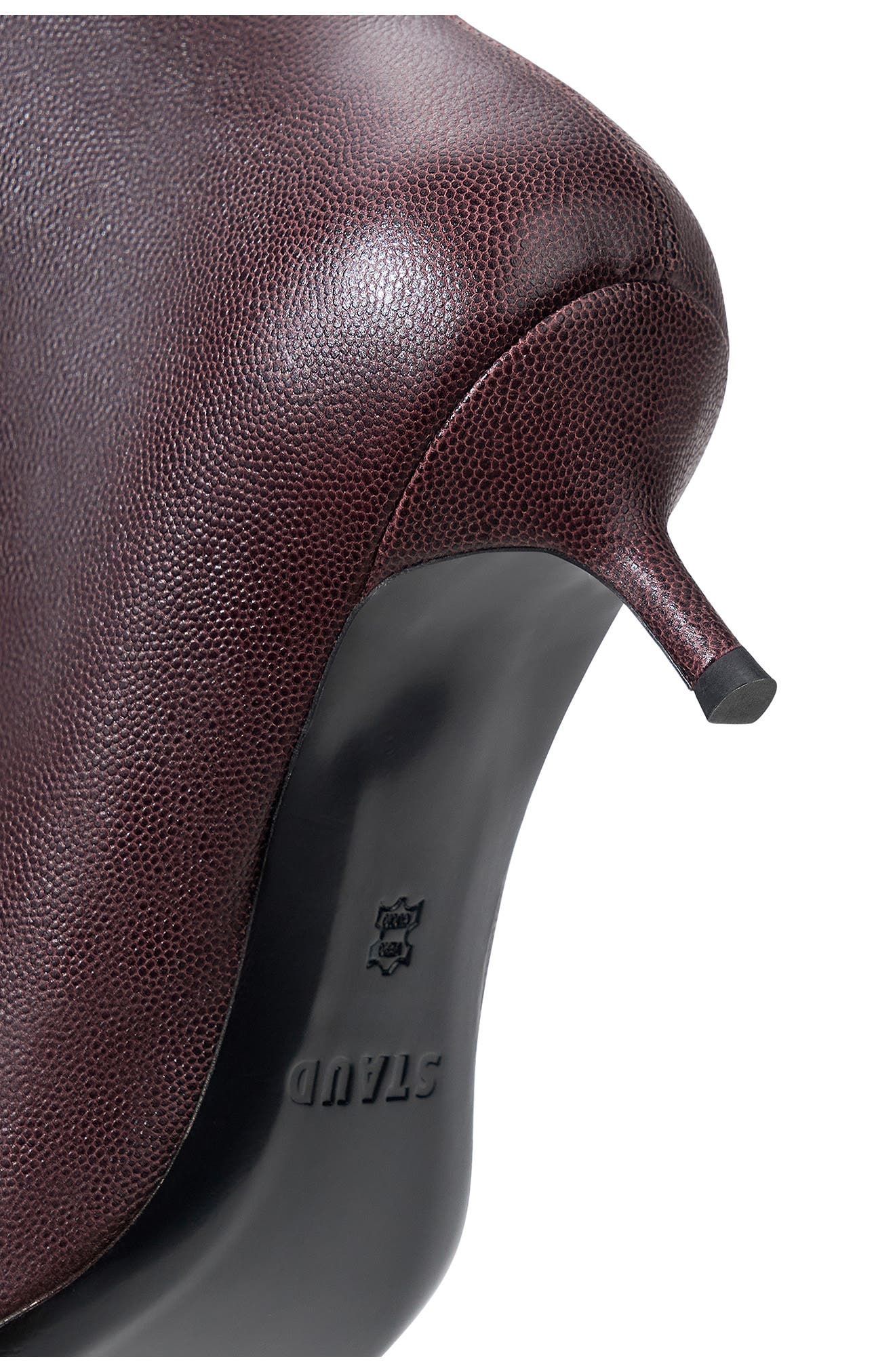 STAUD Sebastian Pointed Toe Kitten Heel Knee-High Boot, Alternate, color, Syrah