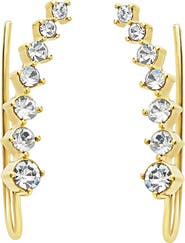 Sterling Forever 14K Gold Plated CZ Crawler Earrings