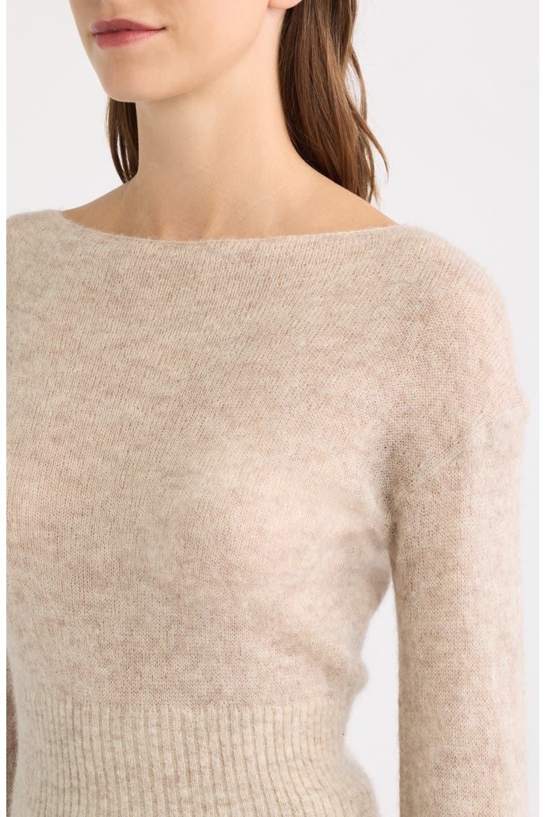 Soren Sheer Alpaca Blend Sweater, Alternate, color, BARLEY