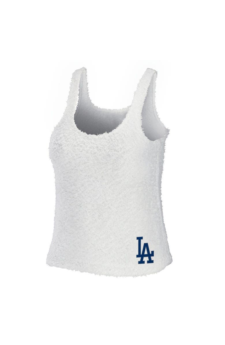WEAR by Erin Andrews Women's WEAR by Erin Andrews Cream Los Angeles Dodgers Plus Size Cozy Scoop Neck Tank Top & Pants Set, Alternate, color, Cream