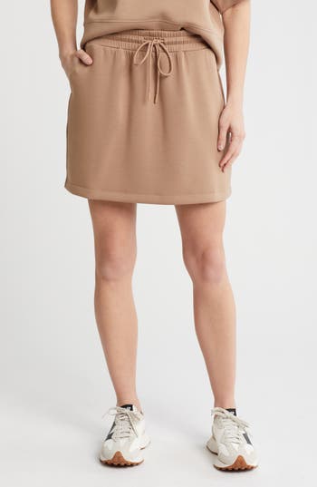 Z By Zella Whisper Scuba Knit Skirt In Tan Portabella