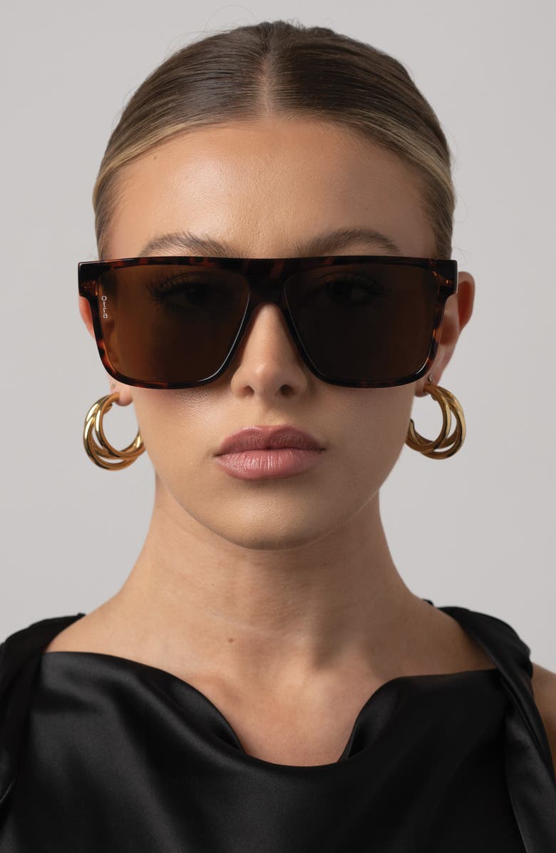 OTRA EYEWEAR Amos Square Sunglasses, Alternate, color, Tortoise/ Brown