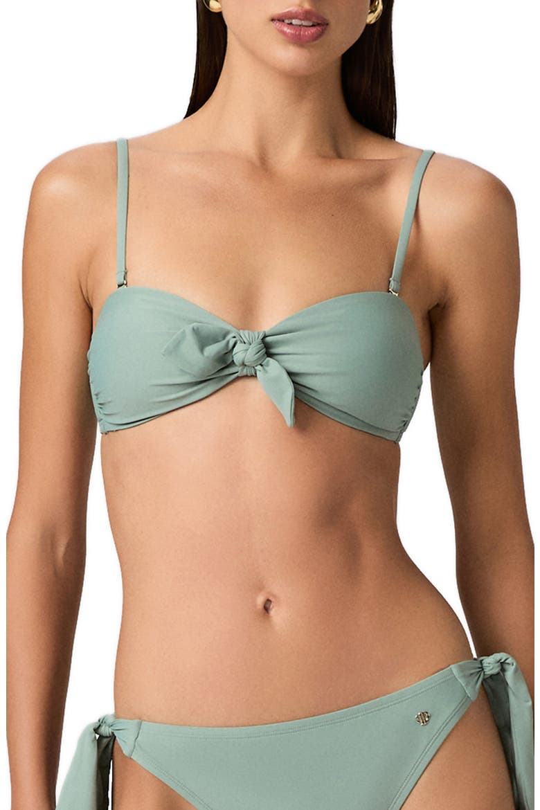 Libby Tie Front Bandeau Bikini Top, Main, color, SURF