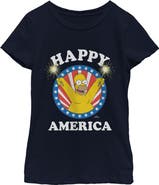 The Simpsons Girl's The Simpsons Happy and Festive Homer  Graphic T-Shirt