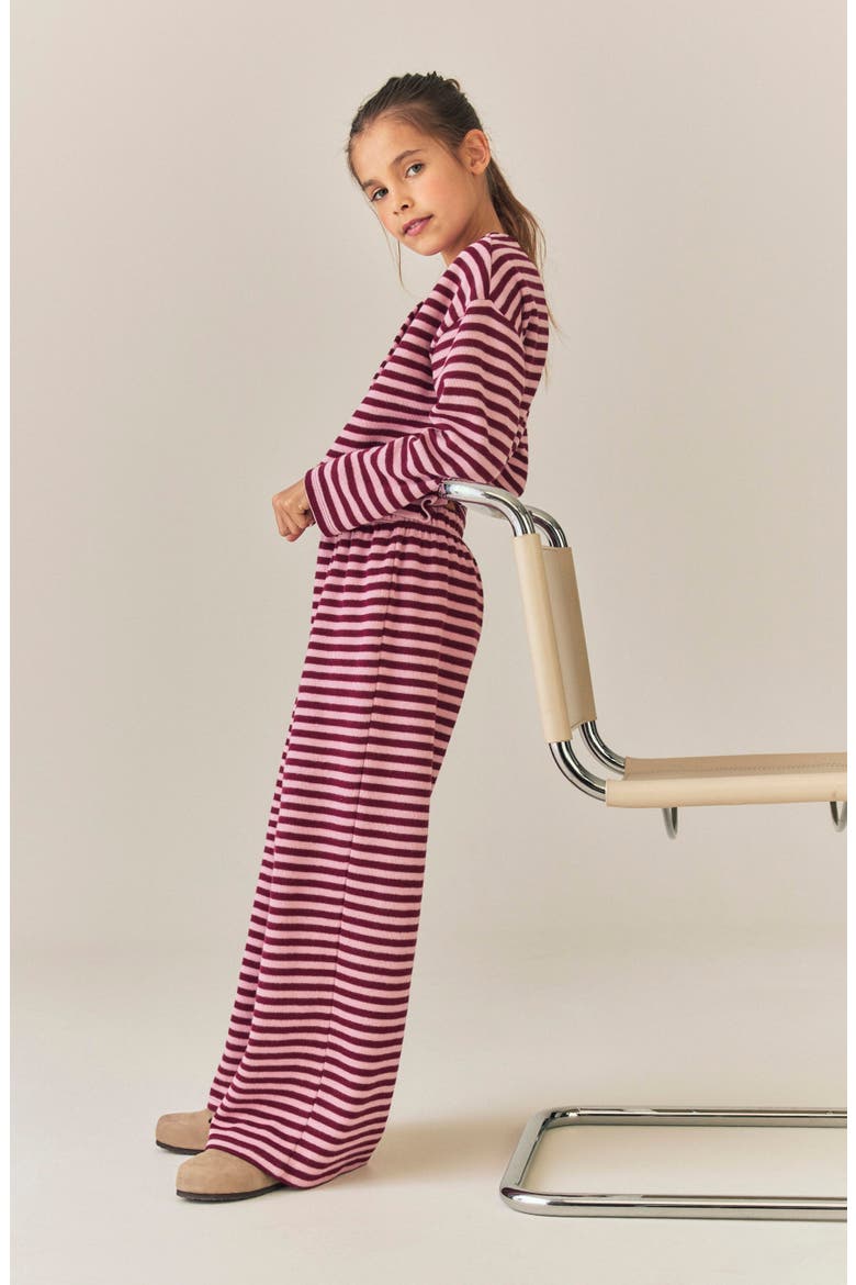 Kids' Stripe Button Front Two-Piece Set, Alternate, color, PINK