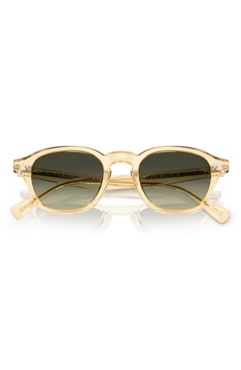 Oliver Peoples 48mm Small Square Sunglasses, Alternate, color, Yellow Beige/ G-15 Gradient