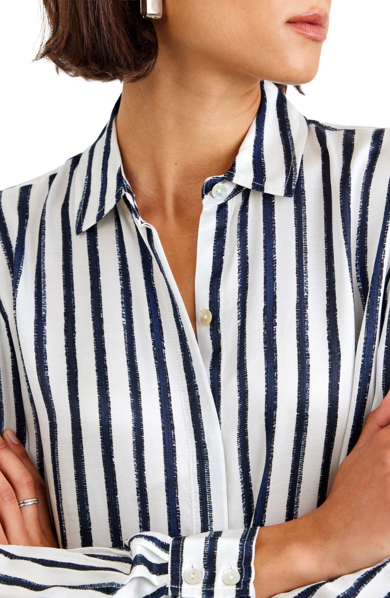 Bella Dahl Stripe Button-Up Shirt, Alternate, color, Indigo Ink