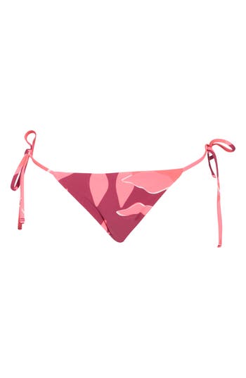 Maaji Red Foliage Sunning Reversible Bikini Bottoms In Red