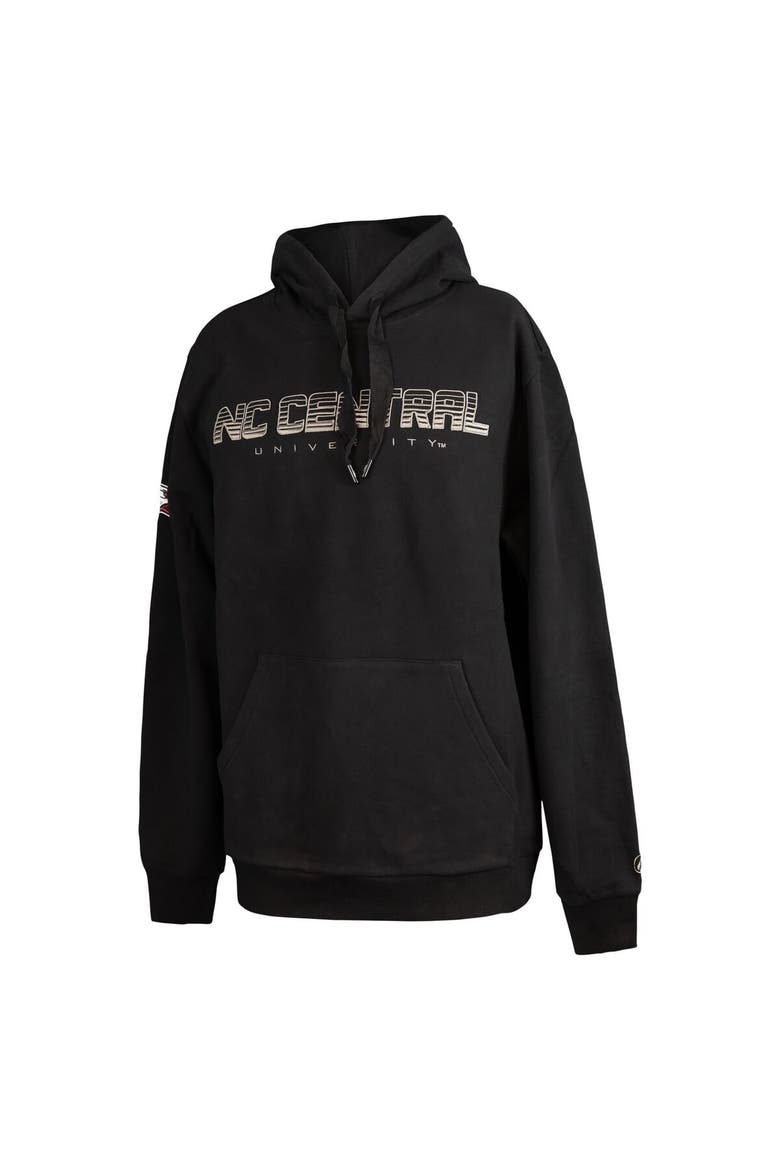 Men's FISLL  Black North Carolina Central Eagles Puff Print Sliced Pullover Hoodie, Alternate, color, Black