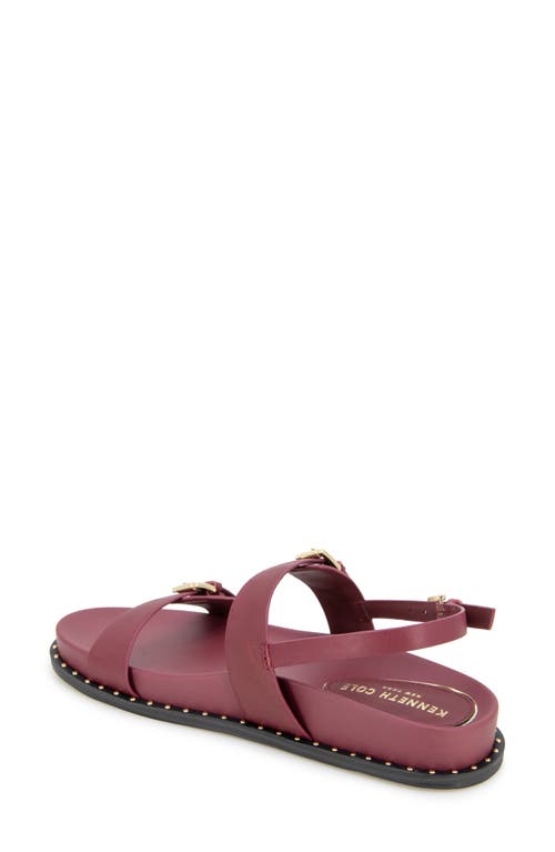 Kenneth Cole Drinity Flat Slingback Sandal In Dark Red Leather