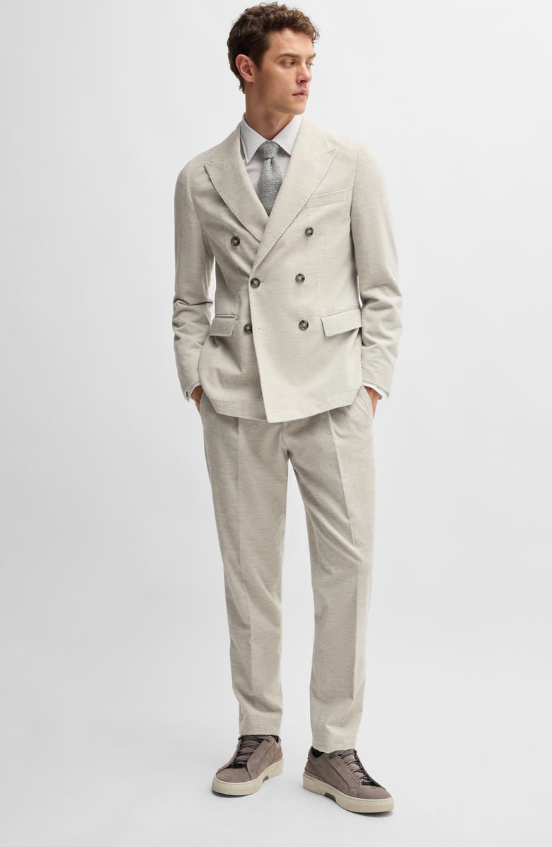 BOSS Camel Heston Double Breasted Cotton & Cashmere Sport Coat, Alternate, color, Natural