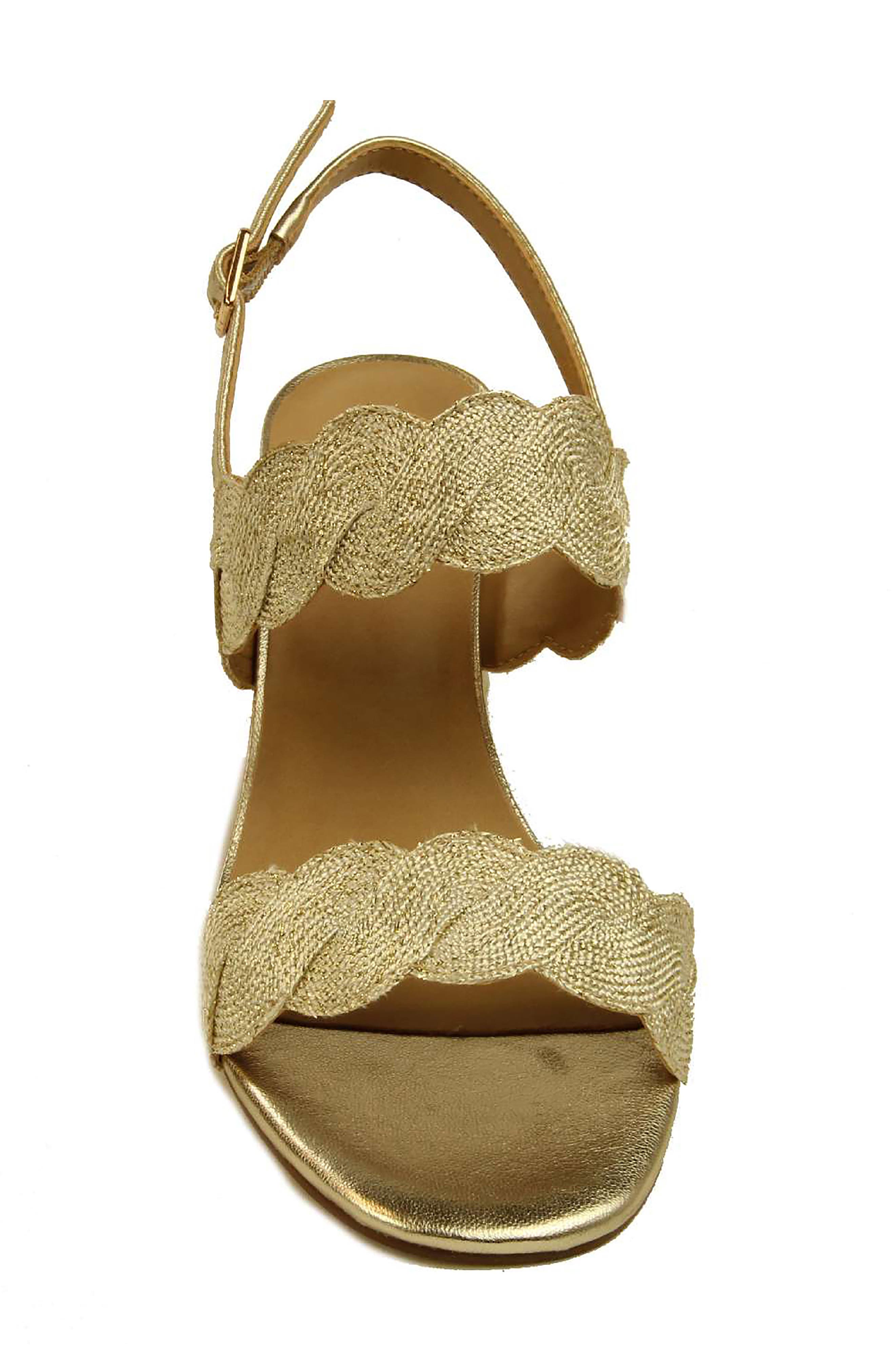 Lettie Sandal, Alternate, color, BEIGE/ PLATINO WEAVE FABRIC