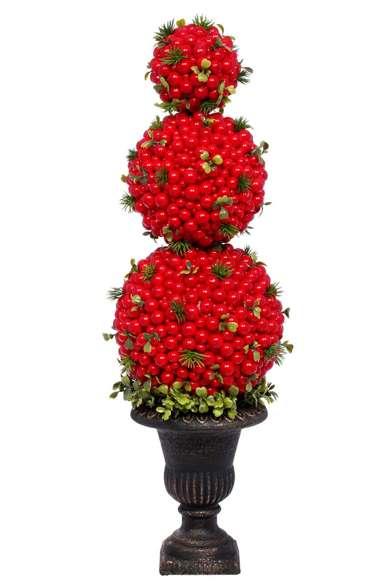 Mark Roberts Triple Ball Berry Topiary, Set of 2, Main, color, Red