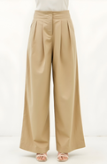 Modenaire Pleated Wide-Leg Trousers