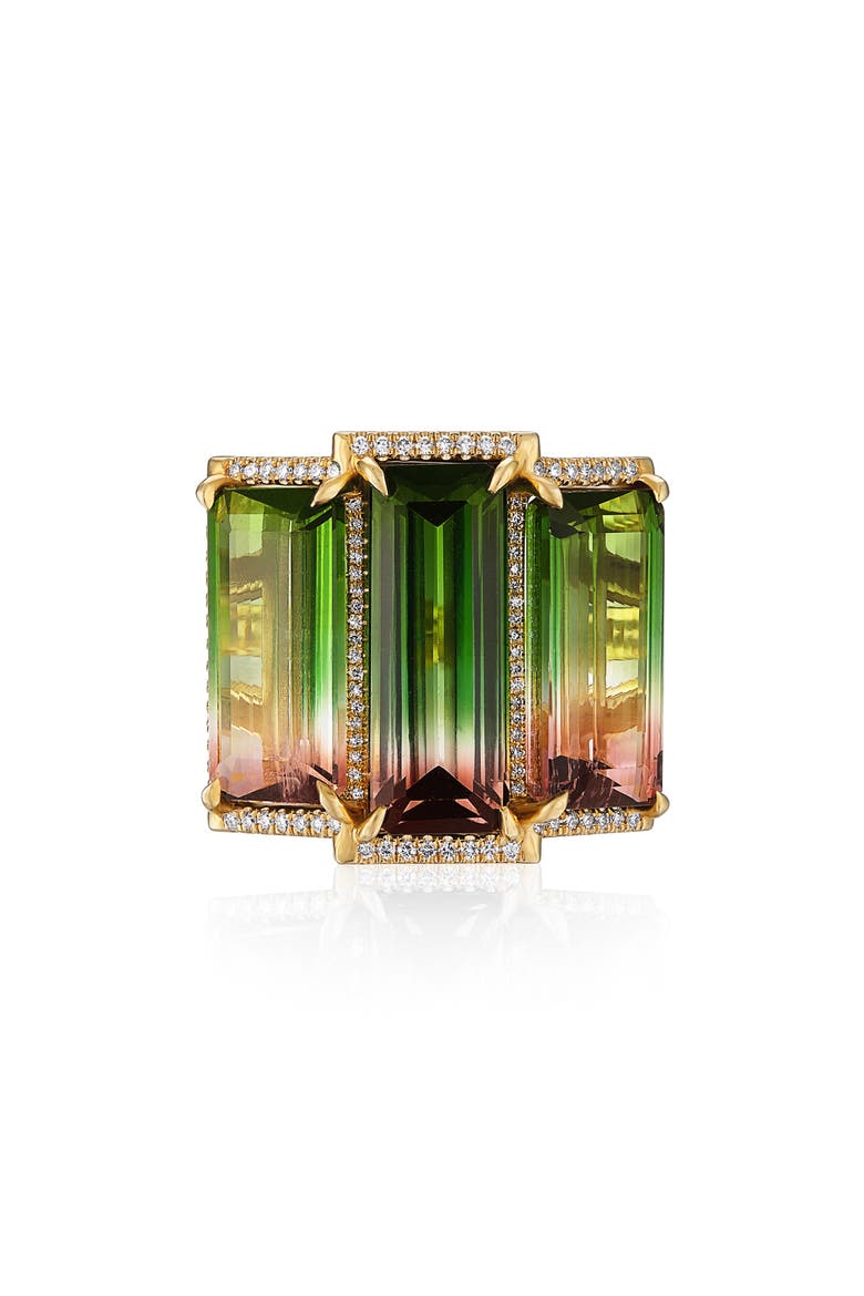 Watermelon Tourmaline Cocktail Ring, Main, color, 18K YELLOW GOLD