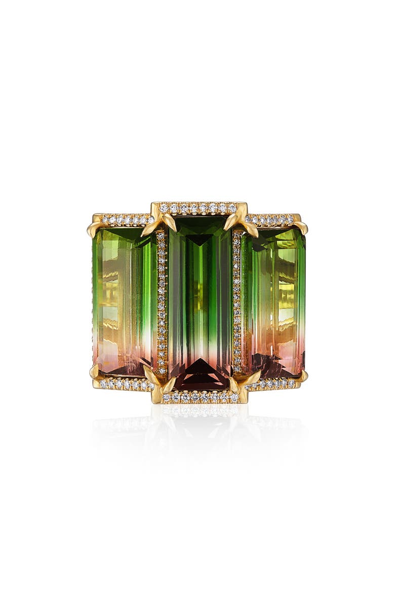 Mindi Mond Watermelon Tourmaline Cocktail Ring, Main, color, 18K Yellow Gold