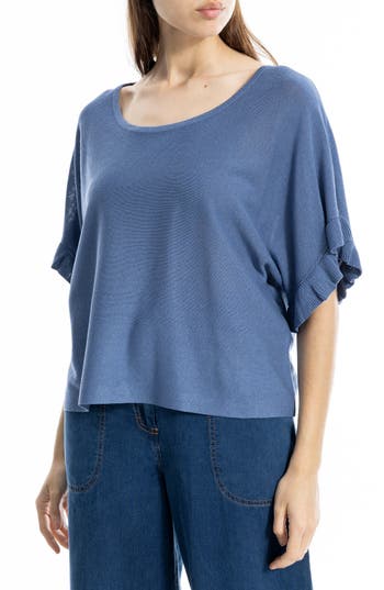 Max Studio Flutter Sleeve Sweater