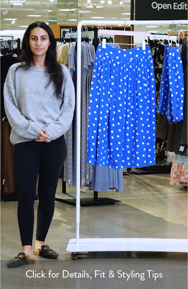 Pull-On Linen Blend Midi Skirt, sales video thumbnail