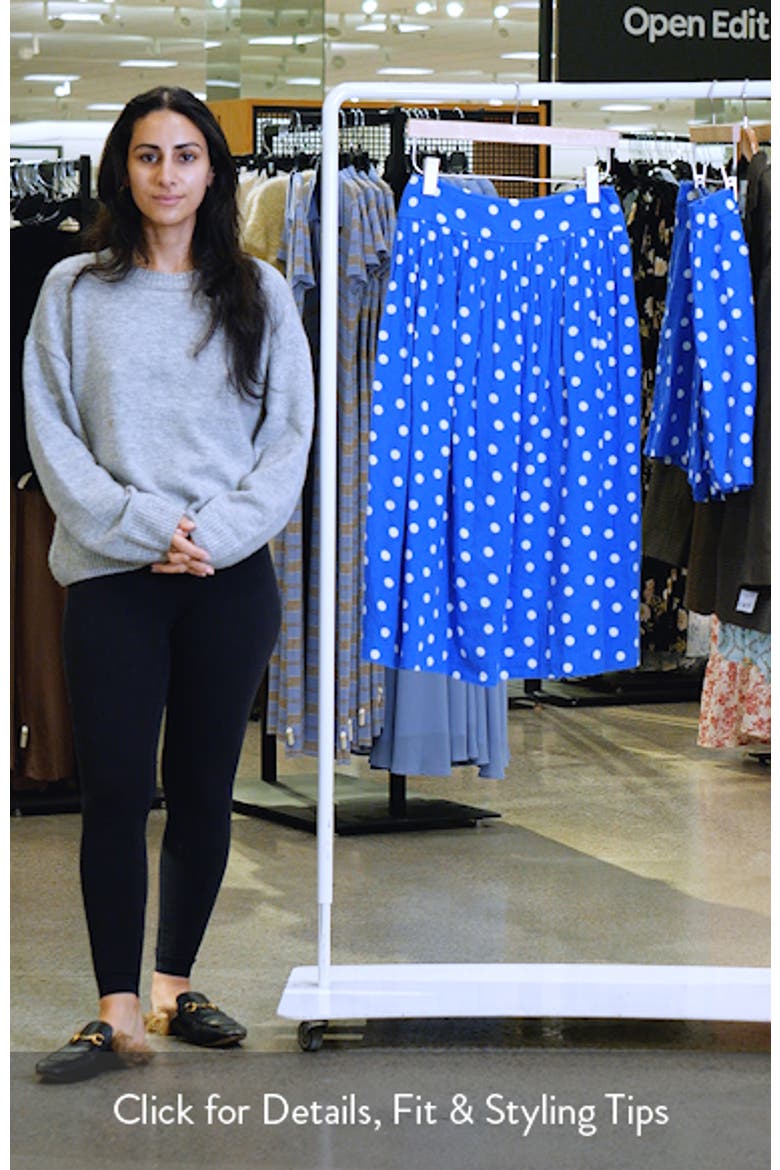 Pull-On Linen Blend Midi Skirt video