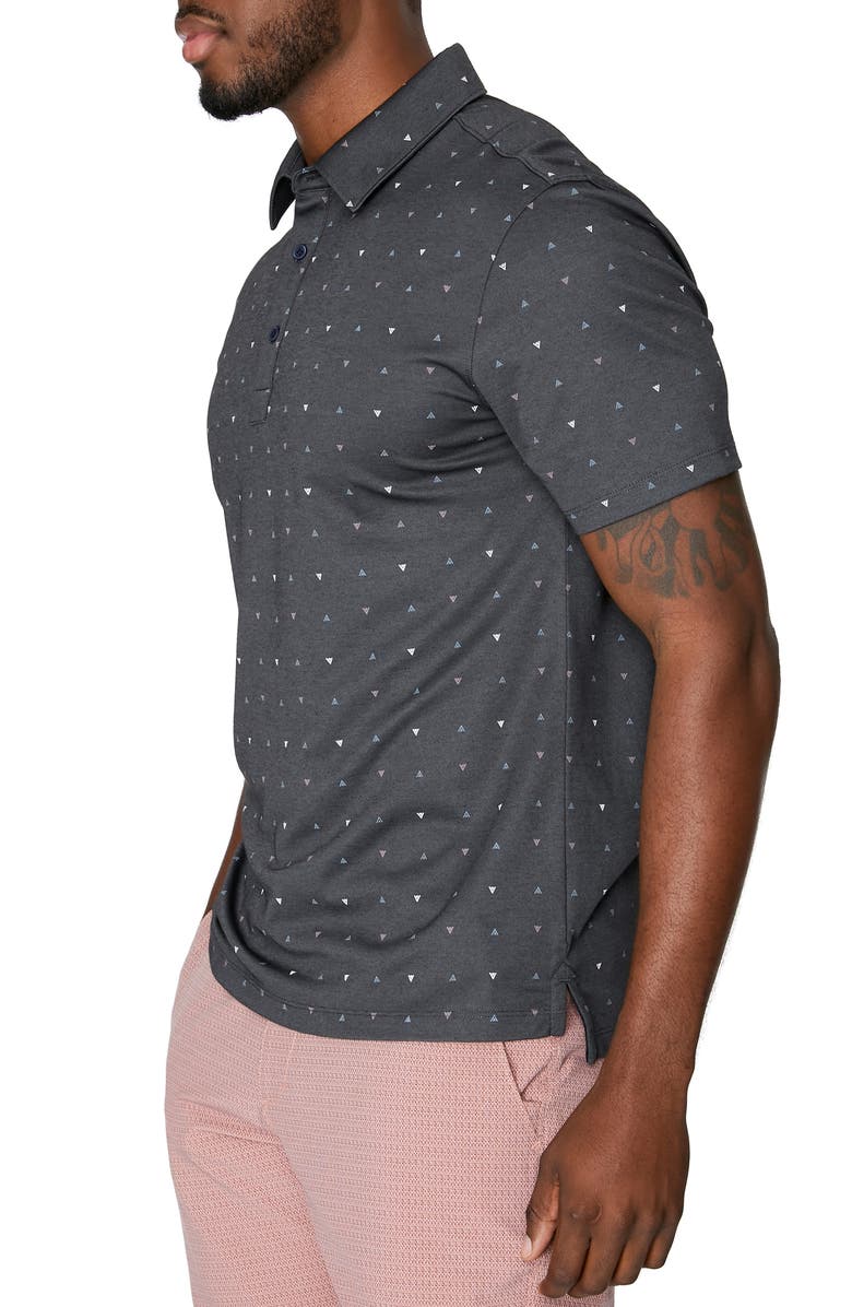 7 Diamonds Spence Triangle Print Piqué Polo, Alternate, color,