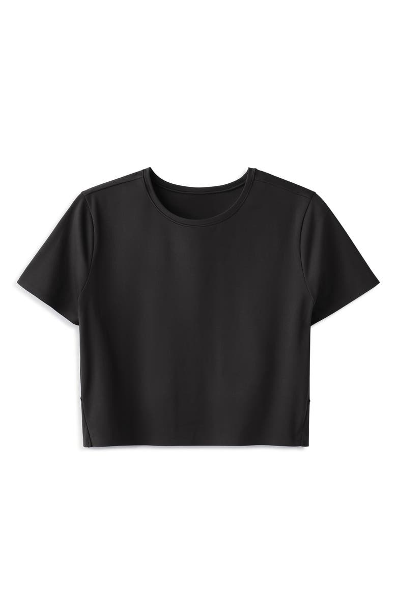 Rhone Serene Crop Performance T-Shirt, Alternate, color, Black