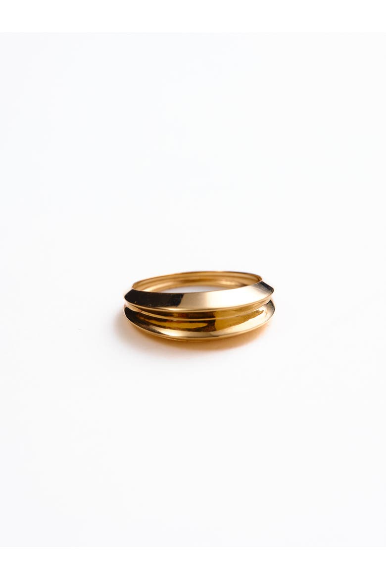 Alfie Groove Dome Ring - 14k Recycled Solid Gold, Main, color, 7