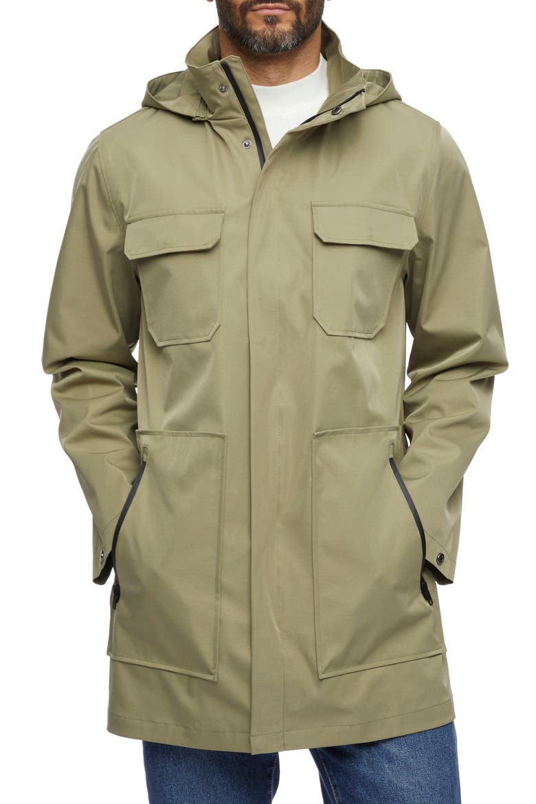 Tech Water Resistant Raincoat, Main, color, OLIVE RUST