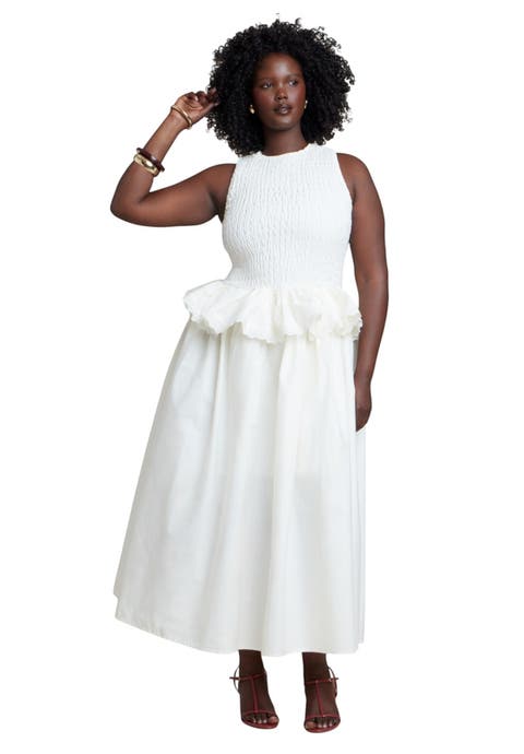 Trim Detail Peplum Midi Dress (plus)