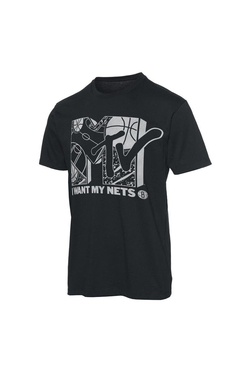 Junk Food Men's Junk Food Black Brooklyn Nets NBA x MTV I Want My T-Shirt, Alternate, color, Black