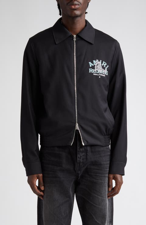 Crystal Embellished Wolf Logo Jacket