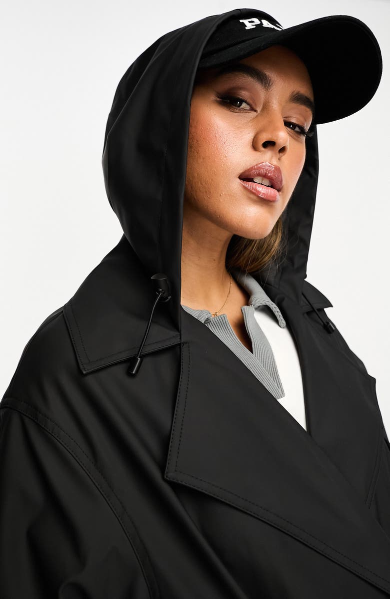 ASOS DESIGN Hooded Trench Coat, Alternate, color,