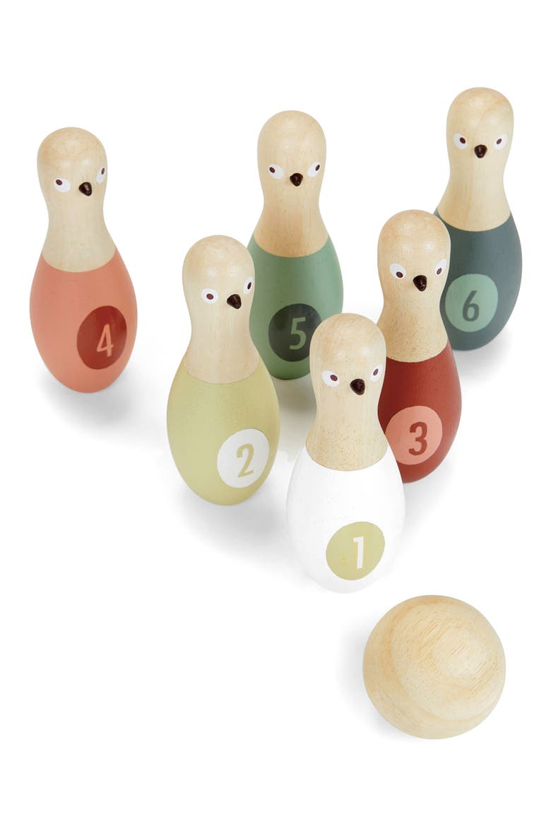 Birdie Skittles Wooden Bowling Game, Alternate, color, MULTI