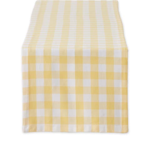 Yellow/White Checkers Table Runner