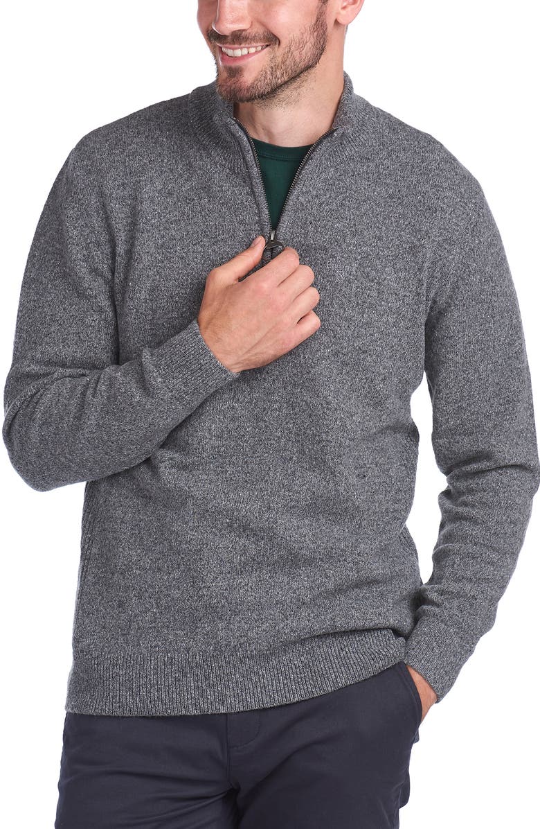 Barbour Tisbury Half Zip Wool Blend Pullover, Main, color, Grey